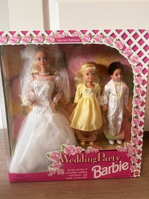 Vintage 1994 Mattel Wedding Party Barbie Deluxe Set Dolls Stacie Todd NRFB 13557
