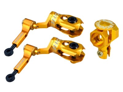 Microheli Precision CNC Alu DFC Hauptrotor Set (GOLD) - MCPXBL MH-MCPXBL-DFCG