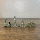 Vintage 1990s Coca Cola Miniature Pewter Train  4 Piece Set - EXCELLENT!