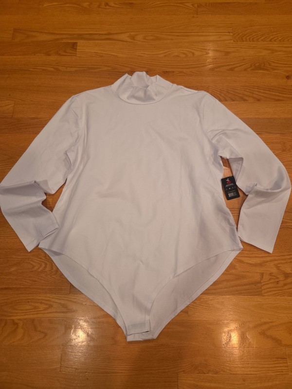 NWT Women's White 2XL Natural Uniforms High Neck Body Suit.