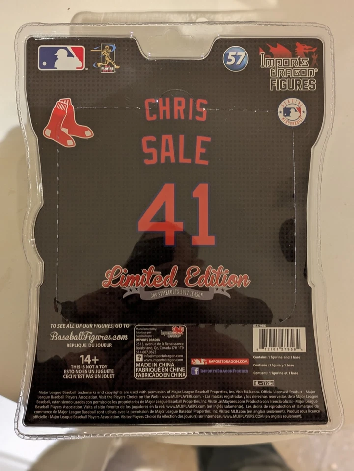💥Chris Sale Boston Red Sox Imports Dragon 308 Strikeouts Figure Limited Red Sox - Image 2 of 4
