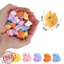 Mini Bunny Figurines 48Pcs, Easter Resin Bunnies for Fairy Garden Decor