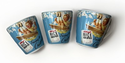 Vintage Collectable (3) 2005 Kellogg's Rice Krispies Ceramic Coffee Mug Cup EUC