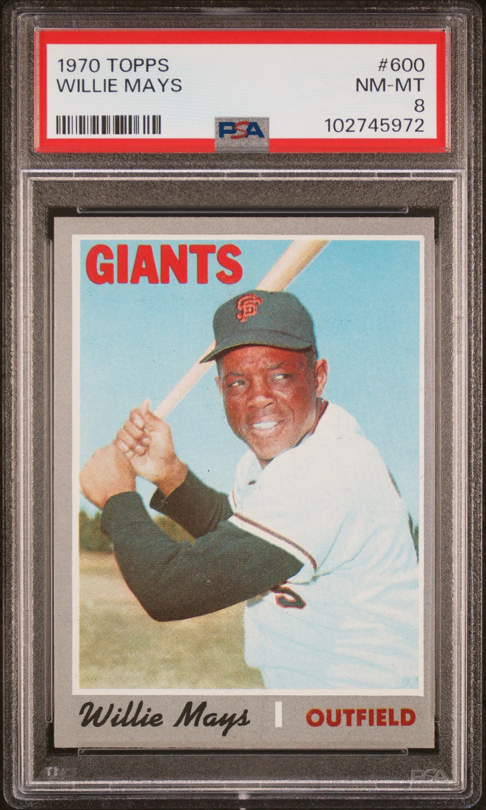 1970 Topps Willie Mays #600 PSA 8