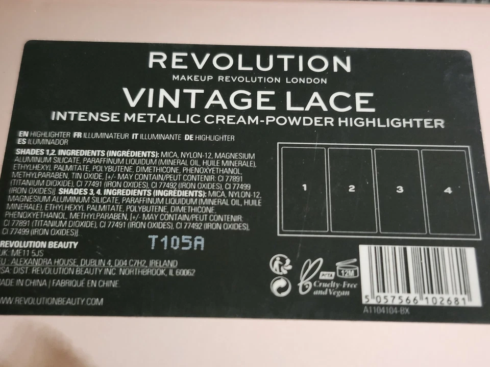 REVOLUTION MAKEUP VINTAGE LACE INTENSE METALLIC CREAM- POWDER HIGHLIGHTER - Image 2 of 2