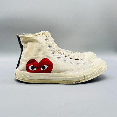Converse Shoes Mens 11 Beige Chuck All Star Comme des Garcons Play High Top