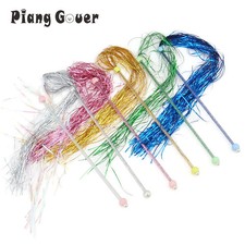 2pcs Colorful Kitten Interactive Rod Tassel Cat Teaser Wand Toys Funny Stick Pet