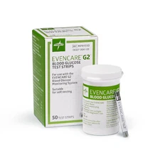 Evencare Medline G2 Blood Glucose Test Strips, For self-testing with G2