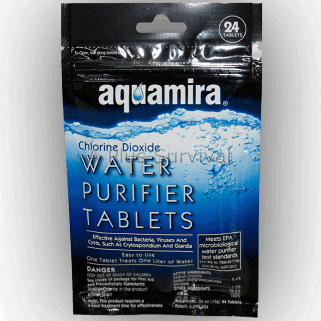 Aquamira Chlorine Dioxide Military Drinking Water Purification Aquamira Chlorine Dioxide Military Drinking Water Purification Tablets 24 Pack