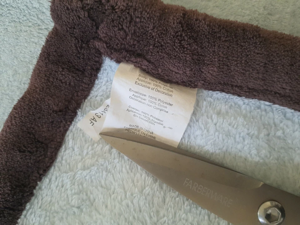 Manta Bebé Azul Línea Niños Borde Marrón Parche Verde Estrella Lovey 30"x 40" Seguridad Foto 3 de 4