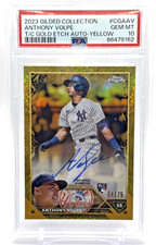 2023 Anthony Volpe Topps Chrome Gilded Gold Etch Refractor RC Auto #/75 PSA 10