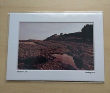 Matted Photo Print Ocean Cliffs Newport RI Sky Modern Photography Home Decor