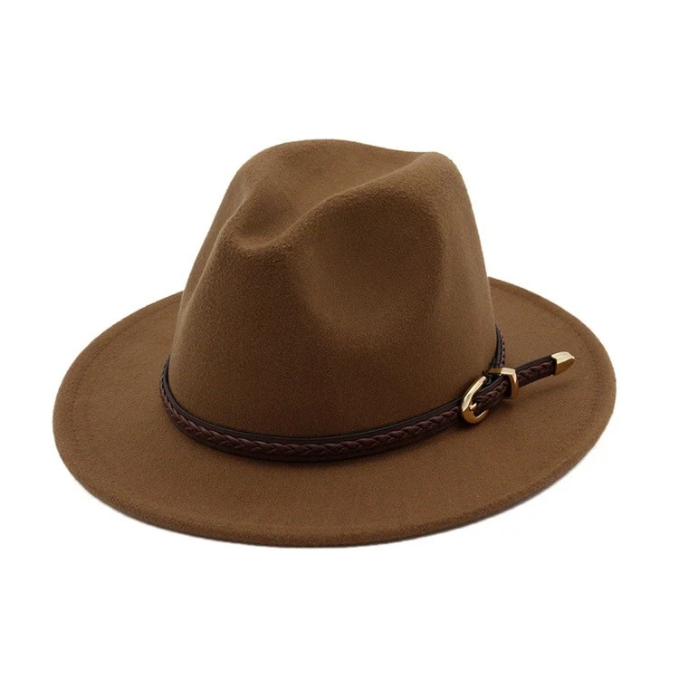 男式女式爵士毛毡 Fedora 帽子保龄球复古皮带 Trilby 宽边帽调整 — 第 4/4 张图片