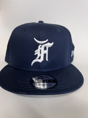 Fear Of God (Navy Blue) New Era Snapback 9Fifty (White Thread)