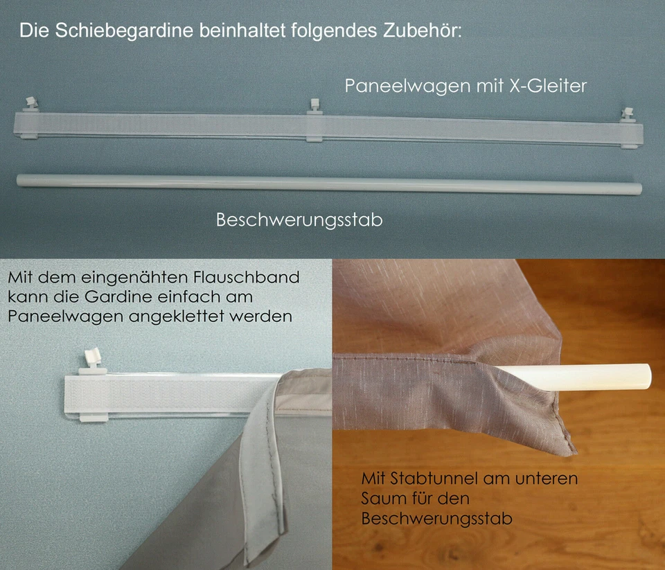 Schiebegardine Flächenvorhang Schiebevorhang halbtransparent Wildseide Typ118 - Bild 2 von 3