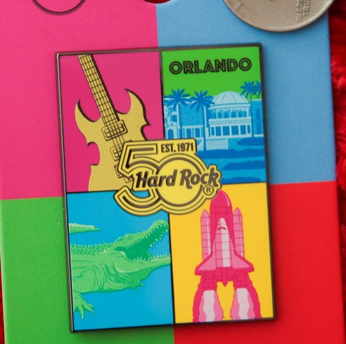 Hard Rock Cafe Pin ORLANDO Pop Art Series Abstract rainbow hat lapel