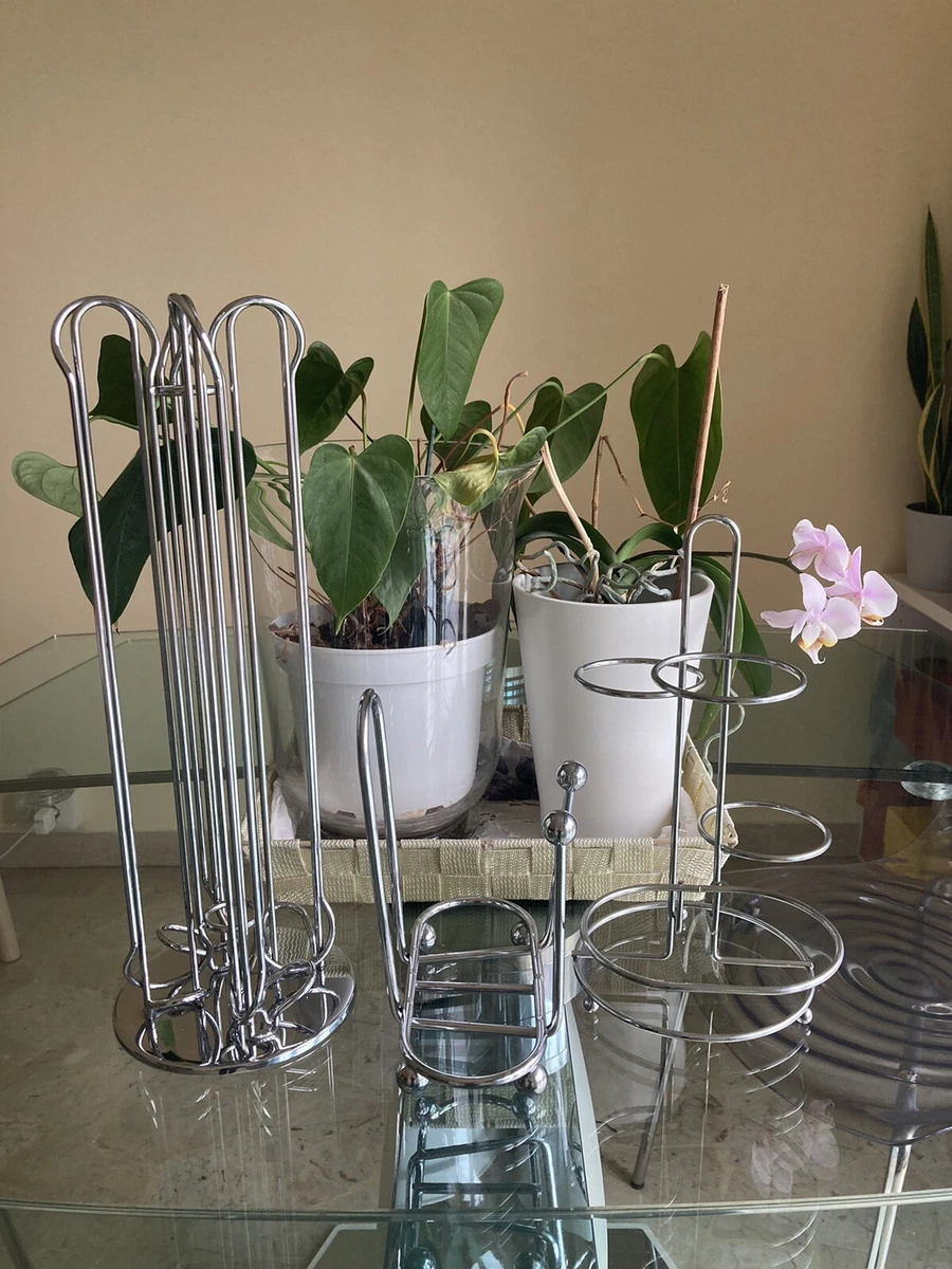 Portabicchieri Da Sottopensile In Metallo Cromato - Organizer Cucina Con 6/8 Ganci | B & Z - 3