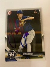 Justin Jarvis Signed Card Milwaukee Brewers Got In Person Signed