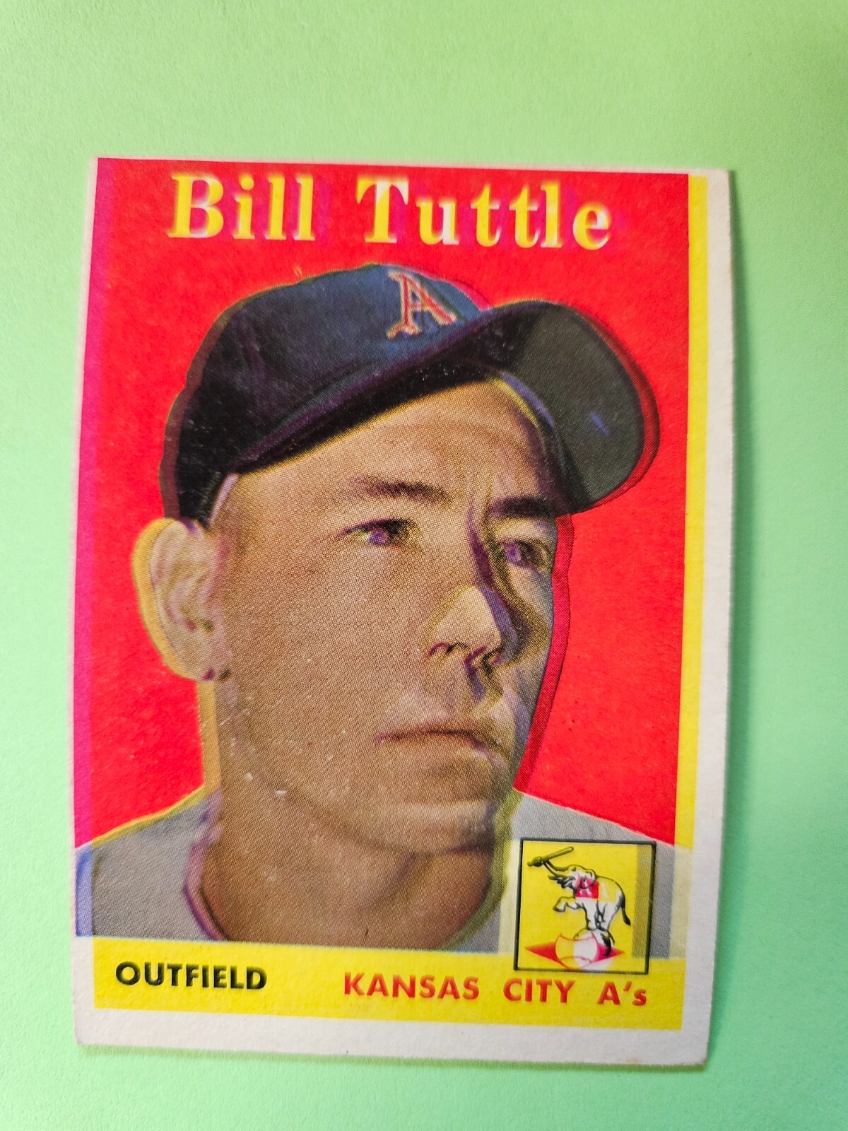 1958 Topps Baseball Bill Tuttle 23 Kansas City A's Athletics Free