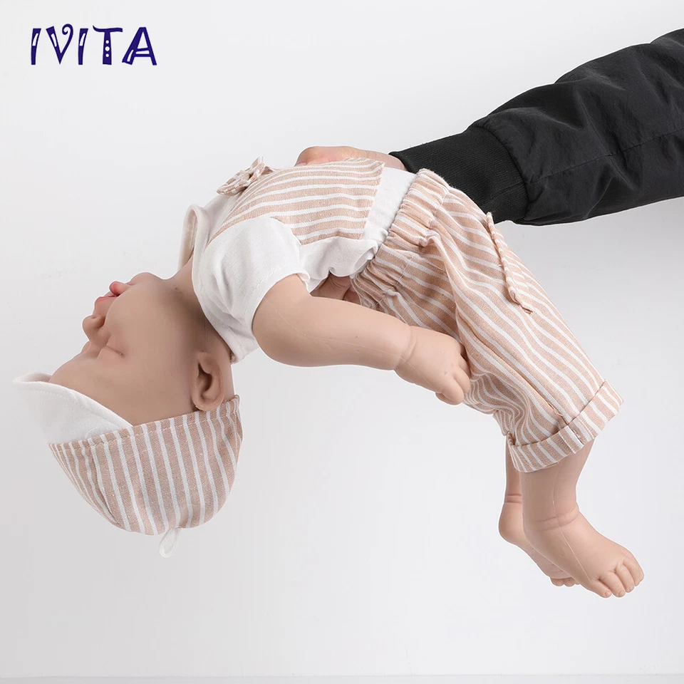 20" Sleeping Boy Reborn Baby Doll Newborn Full Body Silicone Xmas Gifts IVITA - Image 3 of 4