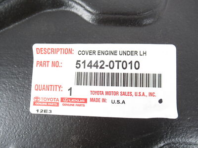 Genuine OEM Toyota 51442-0T010 Driver LH Front Engine Under Cover