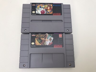 Super Nintendo Entertainment System SNES Lot Of 2 Games Bowling & Caesars Palace