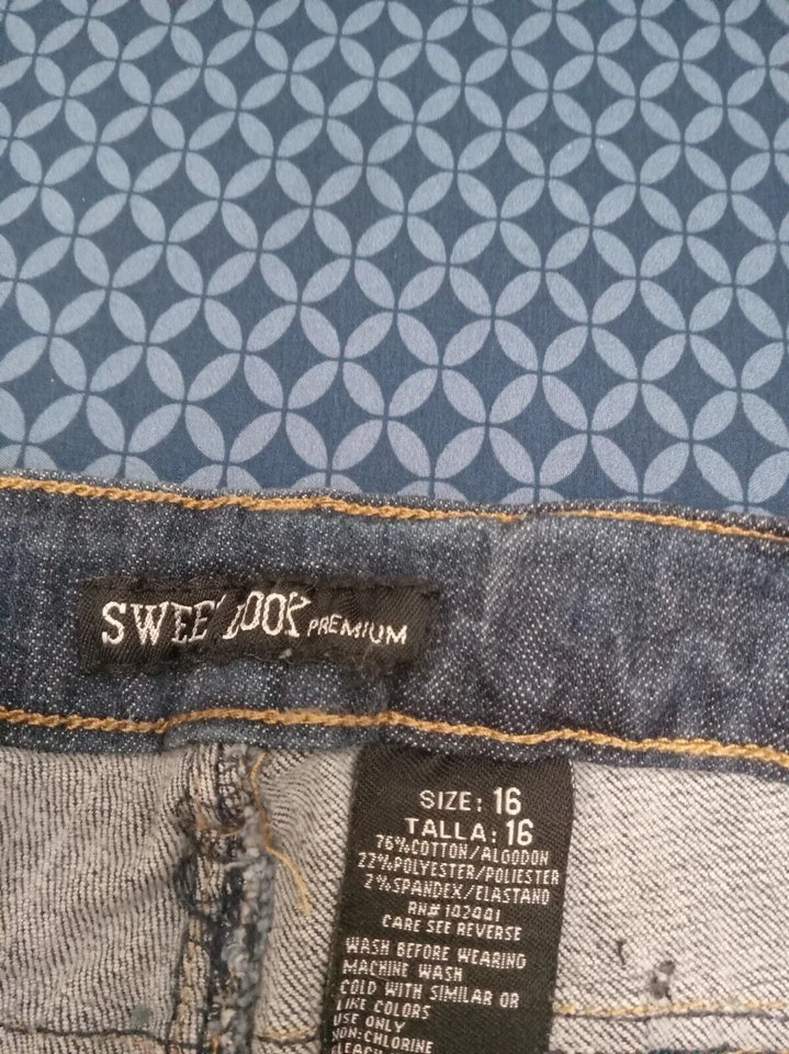 50 % OFF JEANS DENIM BLUE STRETCH WAIST 37 iN H9  SLN307 SIZE 16, REGULAR RIPPED - Image 3 of 4