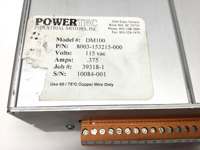 Powertec DM100 DIGIMAX Brushless DC Motor Digital Speed/Ratio