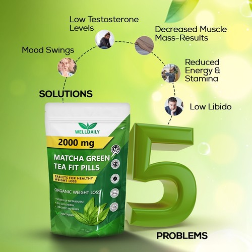 Organic Matcha Green Tea 2000mg 90 Tablets Weight Loss & Metabolism Booster - Picture 7 of 10