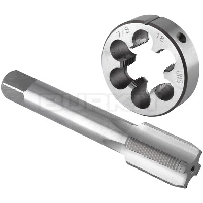 7/8''-18 UN Tap and Die Set Right Hand, 7/8 x 18 UN Thread Tap and Round Die