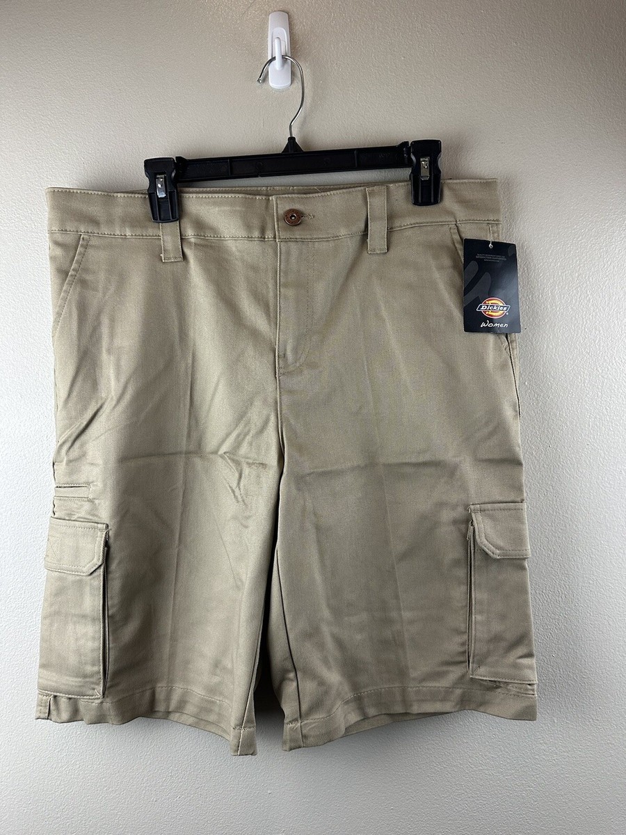 Dickies Cargo Shorts Women Relaxed Fit Khaki Size 12 - Main Image