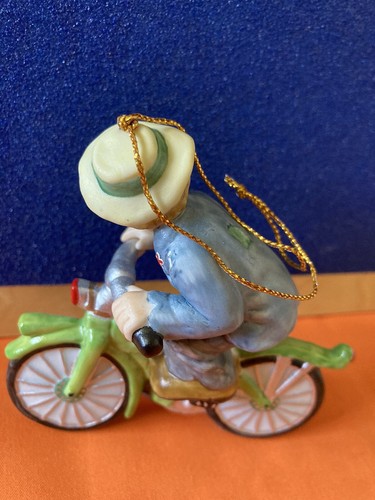 Emmett Kelly Jr. "Clown Riding Yellow Bicycle" Hanging Ornament #9331 Flambro - Picture 3 of 5