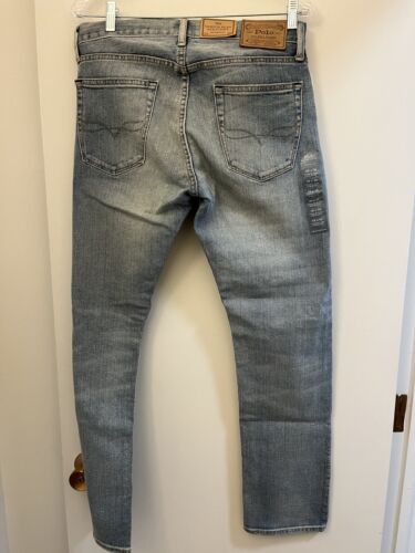 Polo Ralph Lauren Jeans Uomo 30x30 The Varick Slim Dritto Lavaggio Leggero Nuovo con etichette NUOVO - Foto 7 di 12
