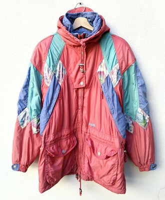 Giacca ELLESSE Donna 46 Giubbino Sci Giubbotto con Cappuccio Jacket Vintage  Rosa | eBay