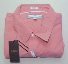 PD C Men's Shirt 1X Button Down Classic Fit Casual Stretch Deep Sea Coral New