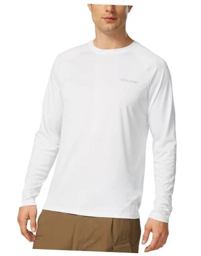 Men's Sun Protection Shirts UV SPF UPF 50+ Long Sleeve Rash 3X-Large 01-white