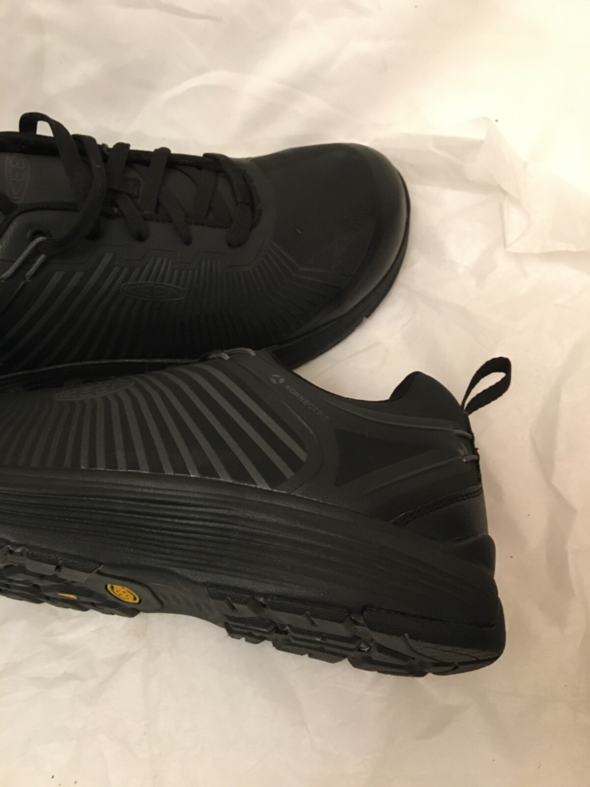 Scarpe Keen Utility punta acciaio uomo12 sneakers nere ASTM F2413 18 pizzo ottime