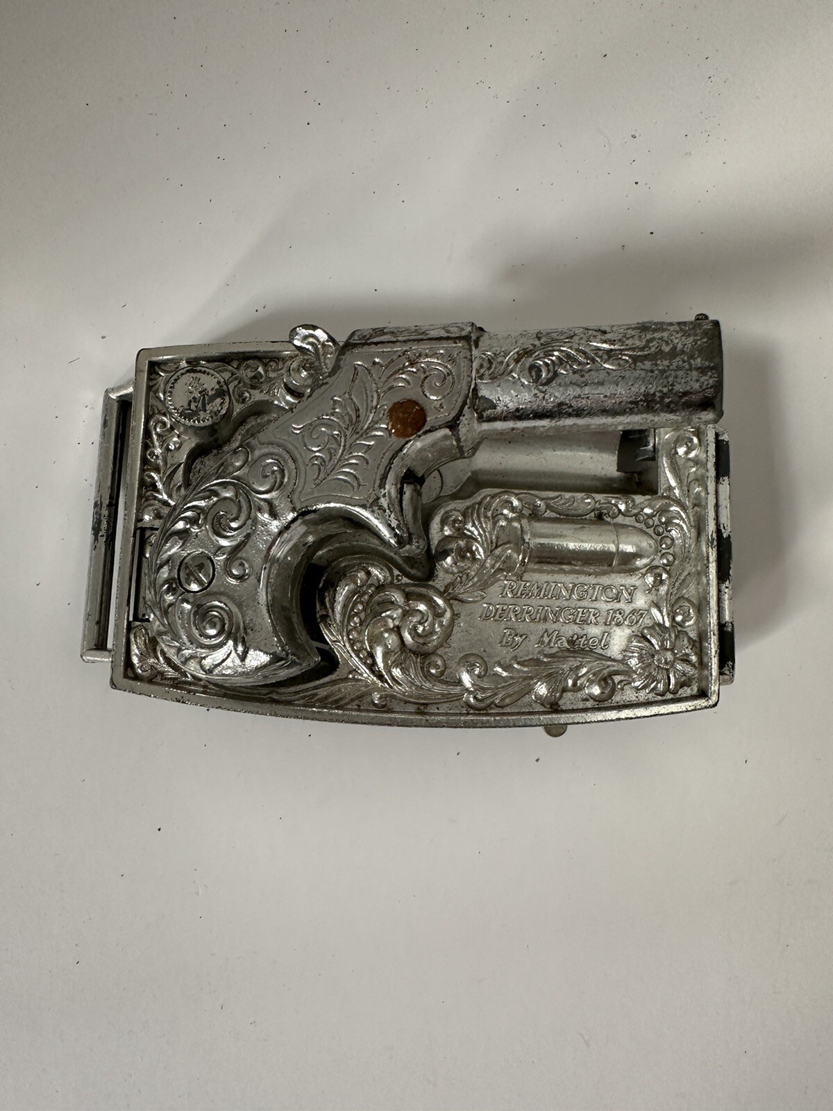 Vintage 1959 Mattel Toy Remington 1867 Derringer Pistol Cap Gun Belt