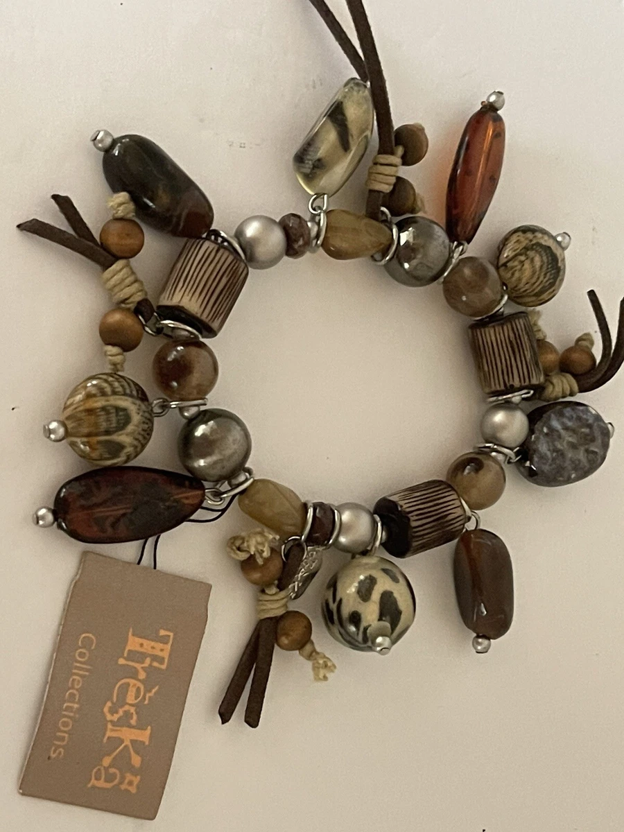 Treska Stretch Bracelet Unique Beads Faux Stones