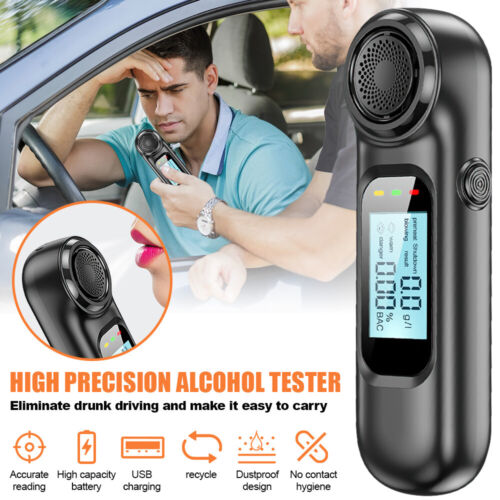 Digital Breath Alcohol Analyzer Tester Air Blowing Breathalyzer Test Detector - Picture 2 of 16