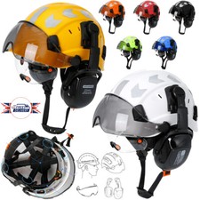 Construction Safety Helmet With Visor, Goggles, Earmuffs Comfortable Hard Hat CE