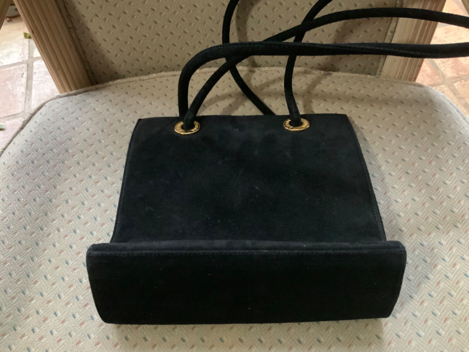 Escada Multi colored Patchwork Suede Shoulder Han… - image 5