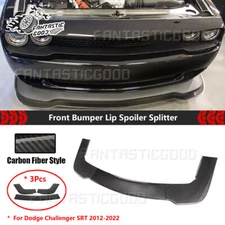For Dodge Challenger SRT 2012-22 Carbon Fiber Front Bumper Lip Splitter Spoiler