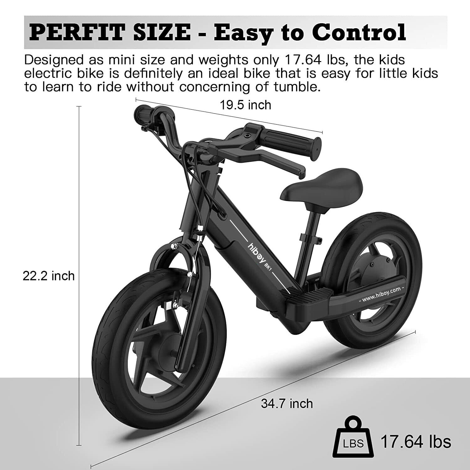 Hiboy BK1 Electric Balance Bike 24V 100W Electric Bike for Kids Ages 3