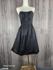Elegant Black Strapless Semi-Formal Prom Boned Bodess Dress David's Bridal Sz 2