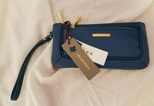 Ora Delphine Blue Leather Wallet Purse Clutch New With Tags And Storage Bag