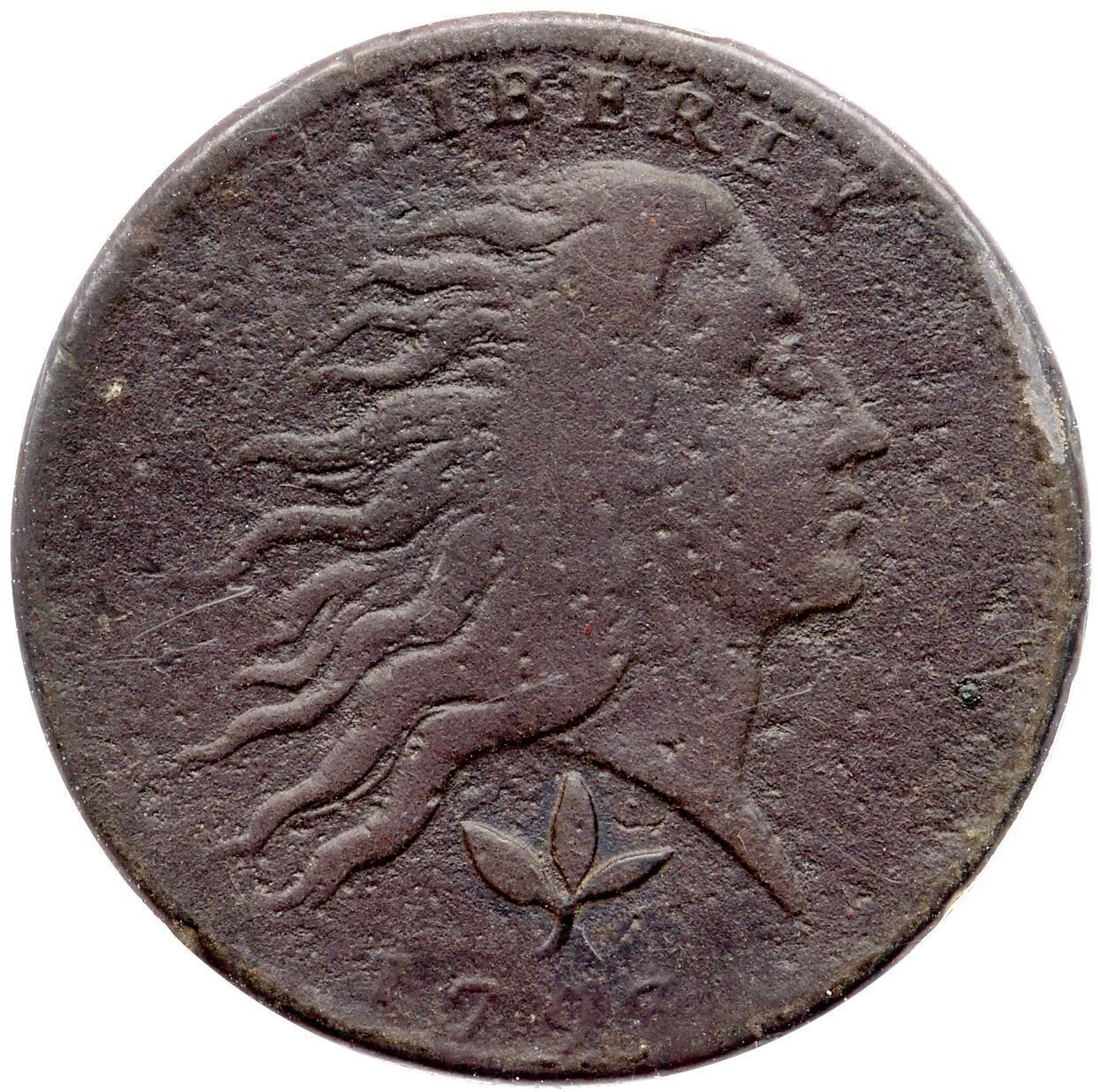 1793 S-7 R-6- PCGS F Detalis Wreath Large Cent Coin 1c