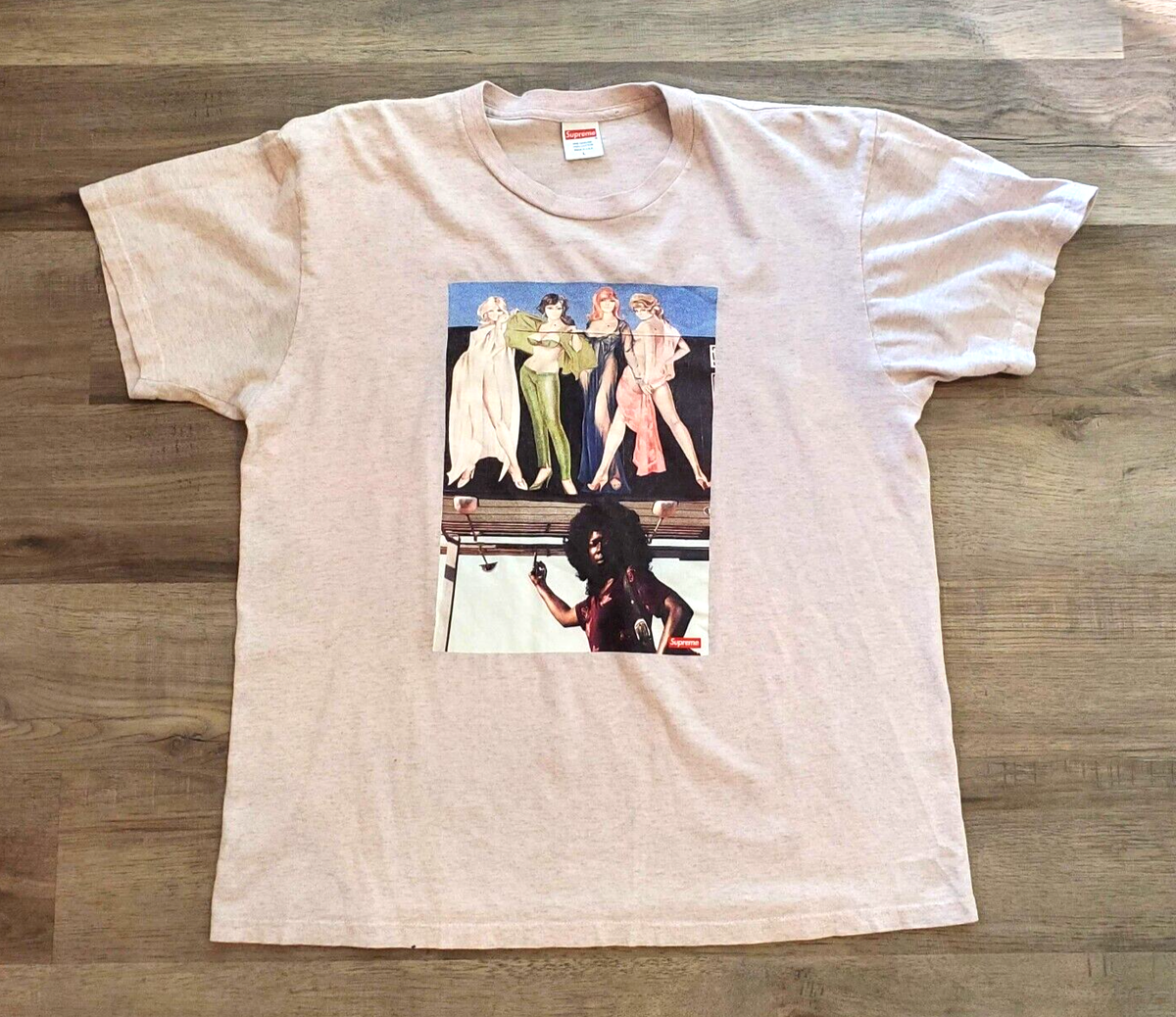 Supreme American Picture Tee Graphic Shirt Heather Light Pink FW19
