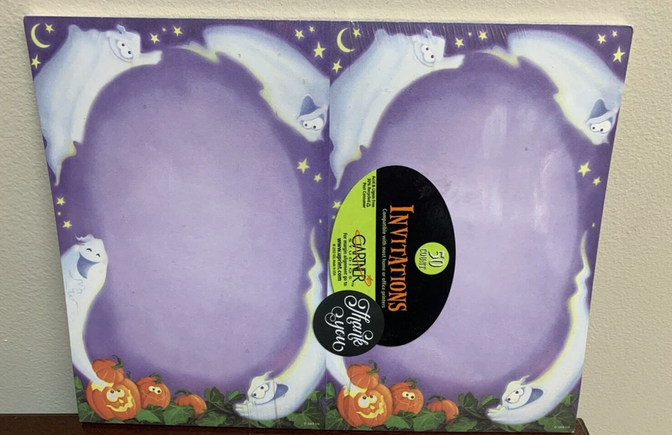 Nuevo parche calabaza fantasma de Halloween Gartner Studios invitaciones de fiesta - 50 unidades Foto 3 de 3
