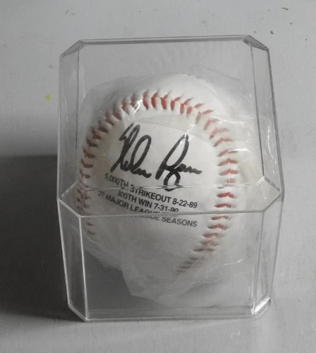 NOLAN RYAN 5,000 STRIKEOUT/30TH WIN/27 MLB SEASONS - AUTO SIGNED BASEBALL